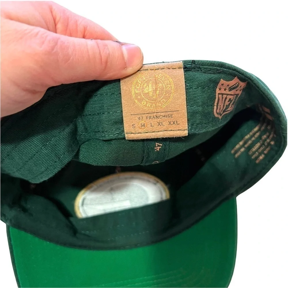 47 Green Bay Packers Logo NFL Green Cotton Sustainable Baseball Hat Cap Size M